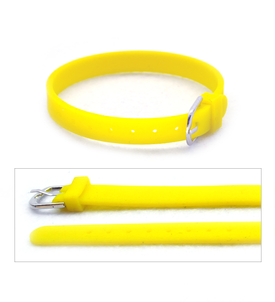 Silicone bracelet (1 pc) 8 mm width. - Yellow